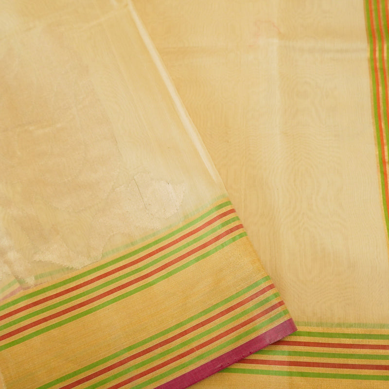 Beige Pure Handloom Cotton Saree from banarasiya