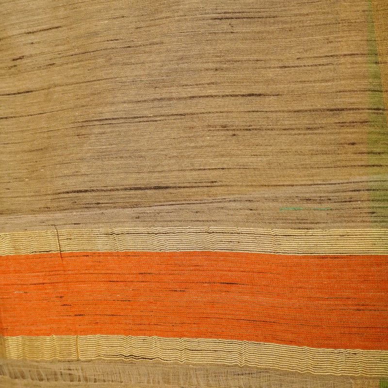 Beige Color Pure Handloom Cotton Saree