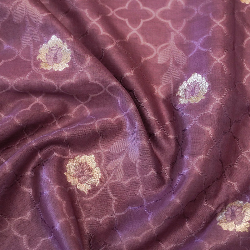 Shayari Purple Dual Shaded Woven Chinya Silk Suit with Dupatta