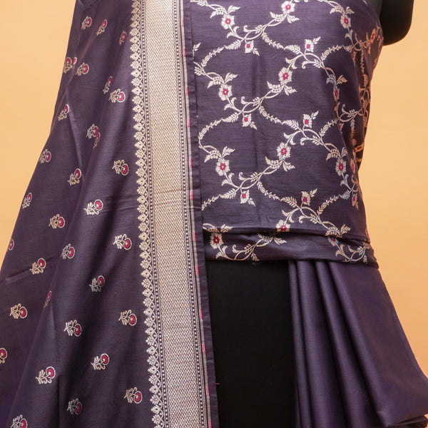 Shayari Neeli Woven Chinya Silk Suit with woven Chinya Silk Dupatta
