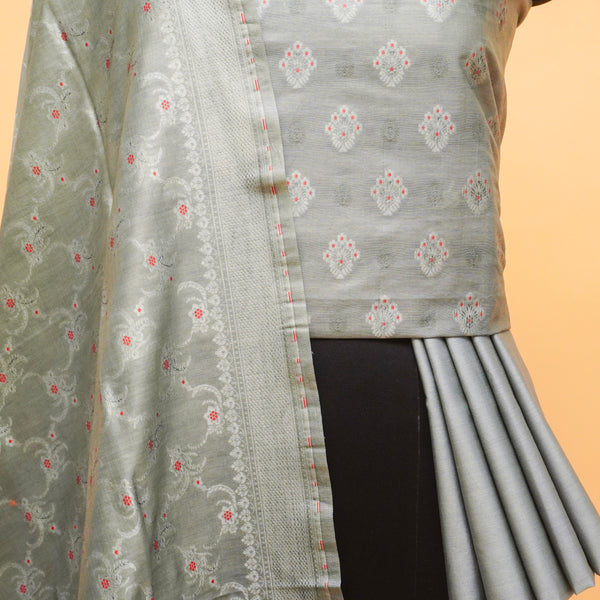 Shayari Chandi Woven Chinya Silk Suit with Dupatta