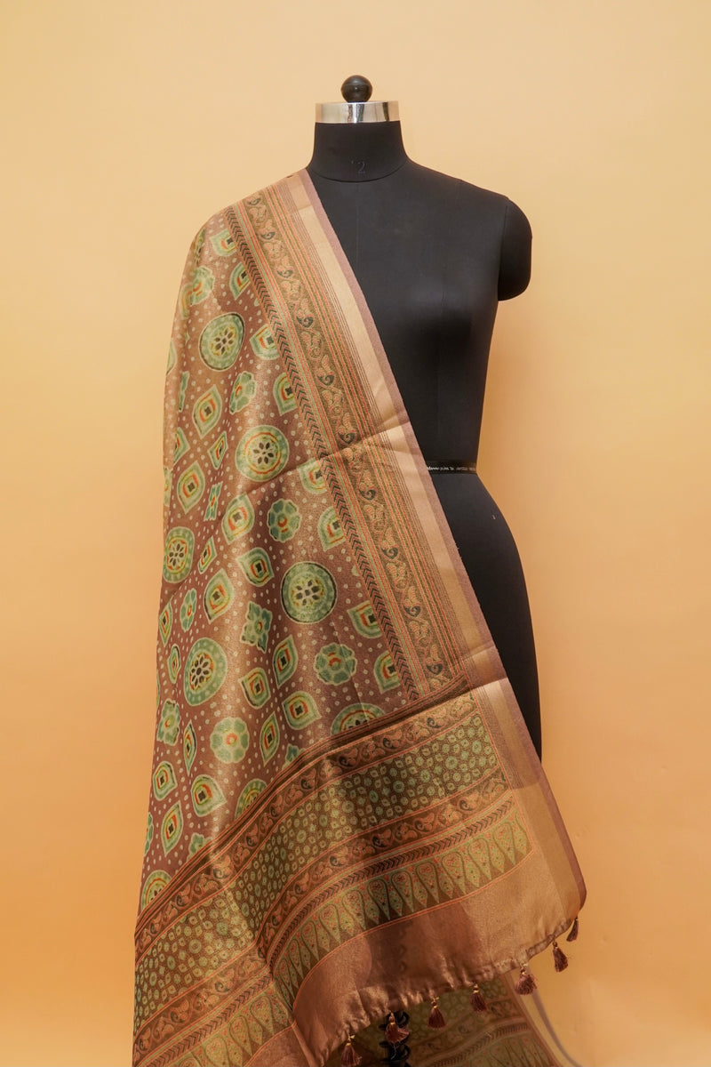 Rekhta Mehndi Printed Tissue Silk Dupatta