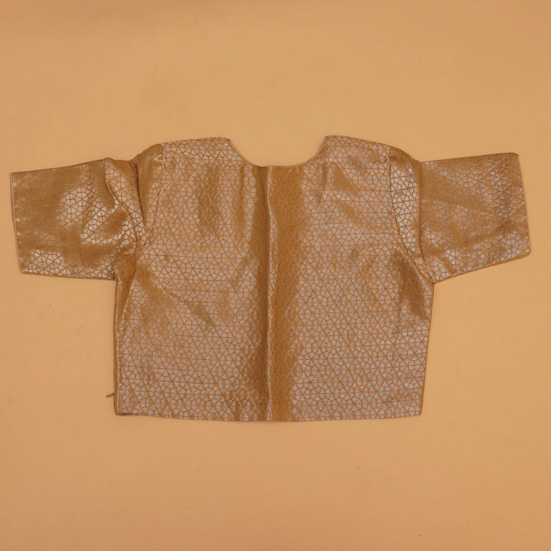 Brown Cotton Silk Stitched Blouse