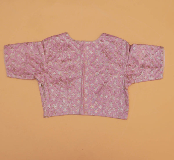 Pink Cotton Silk Stitched Blouse
