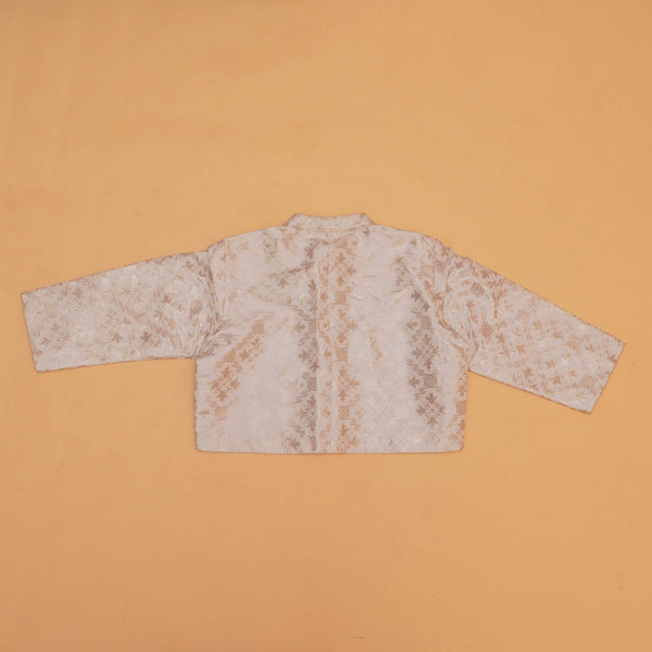 White Cotton Silk Stitched Blouse