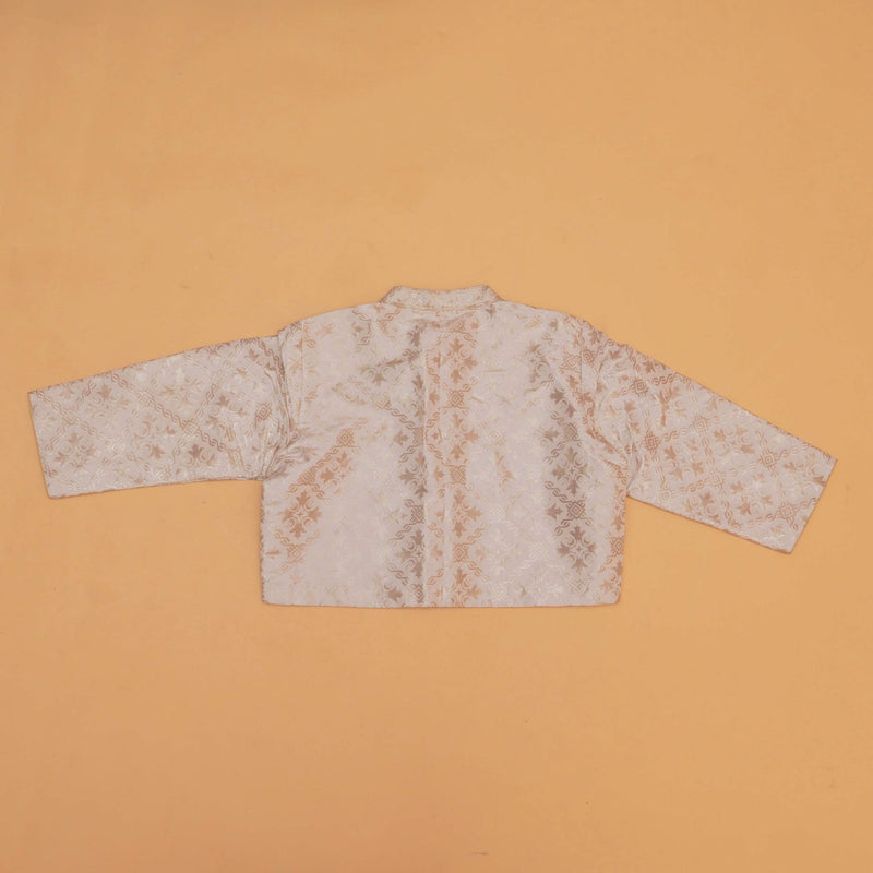 White Cotton Silk Stitched Blouse